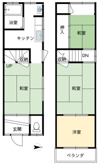岩田町6丁目中古テラスハウス（連棟端家）